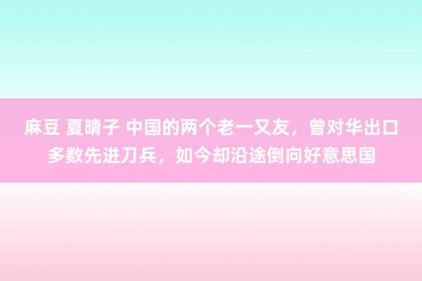 麻豆 夏晴子 中国的两个老一又友，曾对华出口多数先进刀兵，如今却沿途倒向好意思国