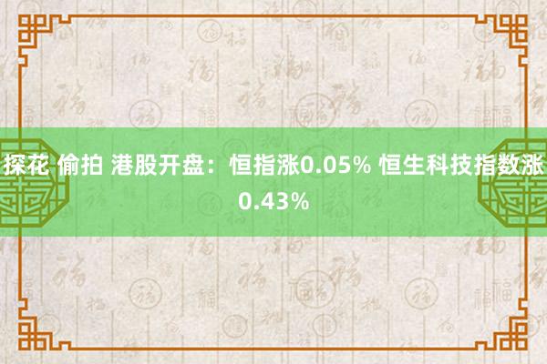 探花 偷拍 港股开盘：恒指涨0.05% 恒生科技指数涨0.43%