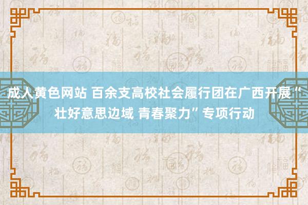 成人黄色网站 百余支高校社会履行团在广西开展“壮好意思边域 青春聚力”专项行动