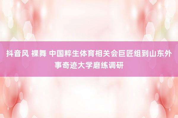 抖音风 裸舞 中国粹生体育相关会巨匠组到山东外事奇迹大学磨练调研