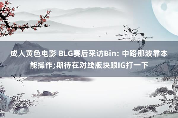 成人黄色电影 BLG赛后采访Bin: 中路那波靠本能操作;期待在对线版块跟IG打一下